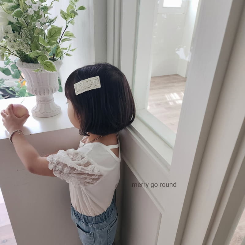 Merry Go Round - Korean Children Fashion - #childrensboutique - Lace Puff Tee - 6