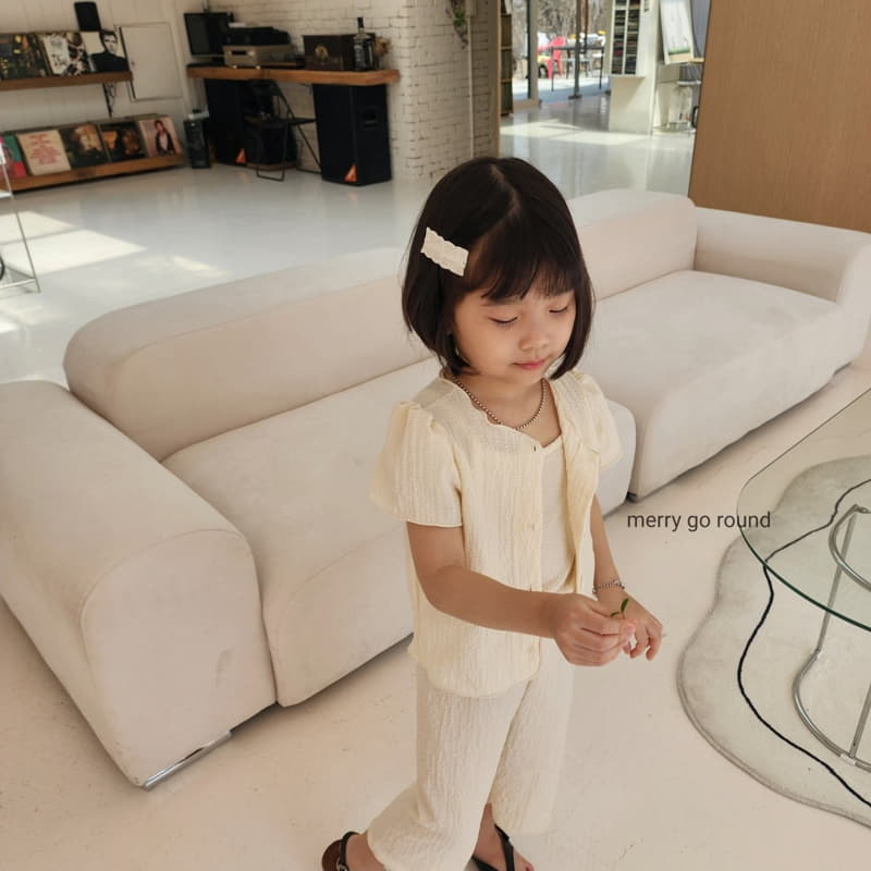 Merry Go Round - Korean Children Fashion - #discoveringself - Cardigan Sleeveless Pants Set - 2