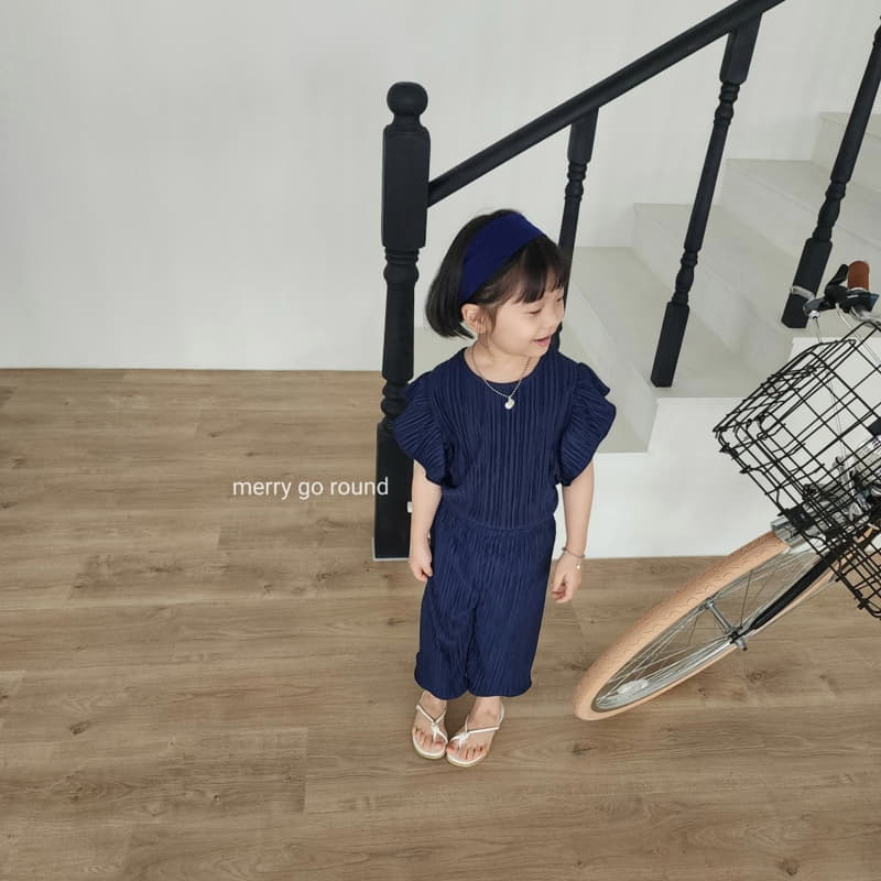 Merry Go Round - Korean Children Fashion - #magicofchildhood - Babby Wrinkl Top Bottom Set - 6