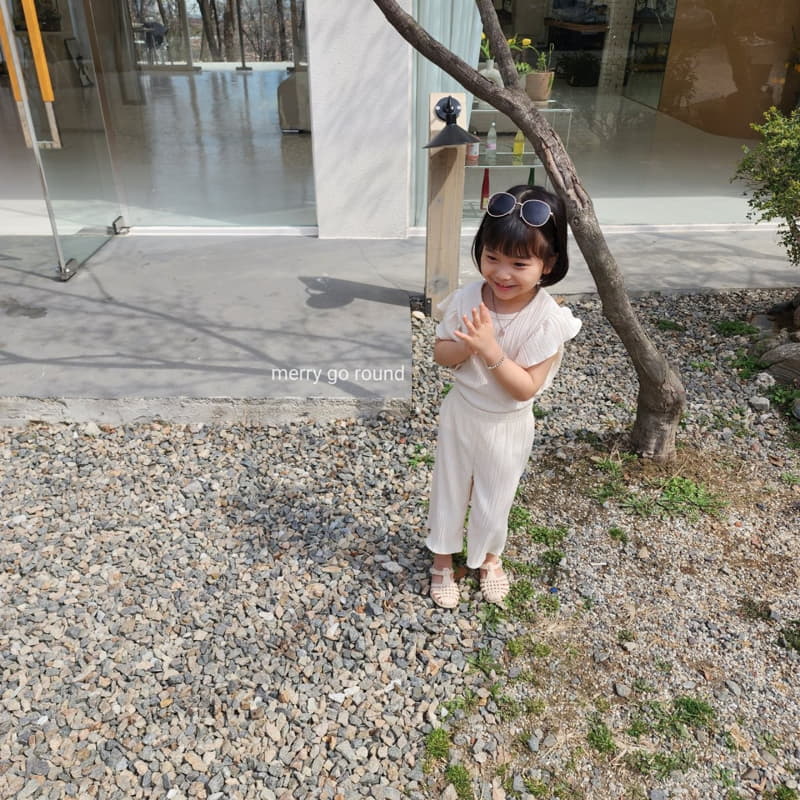 Merry Go Round - Korean Children Fashion - #toddlerclothing - Babby Wrinkl Top Bottom Set - 10