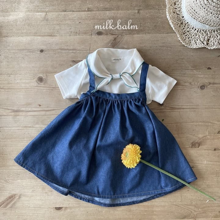 Milk Balm - Korean Children Fashion - #kidsstore - Swan Dungarees Skirt
