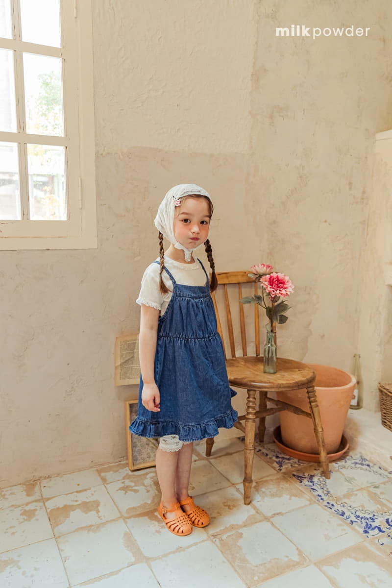 Milk Powder - Korean Children Fashion - #kidzfashiontrend - Shirring Denom One-piece