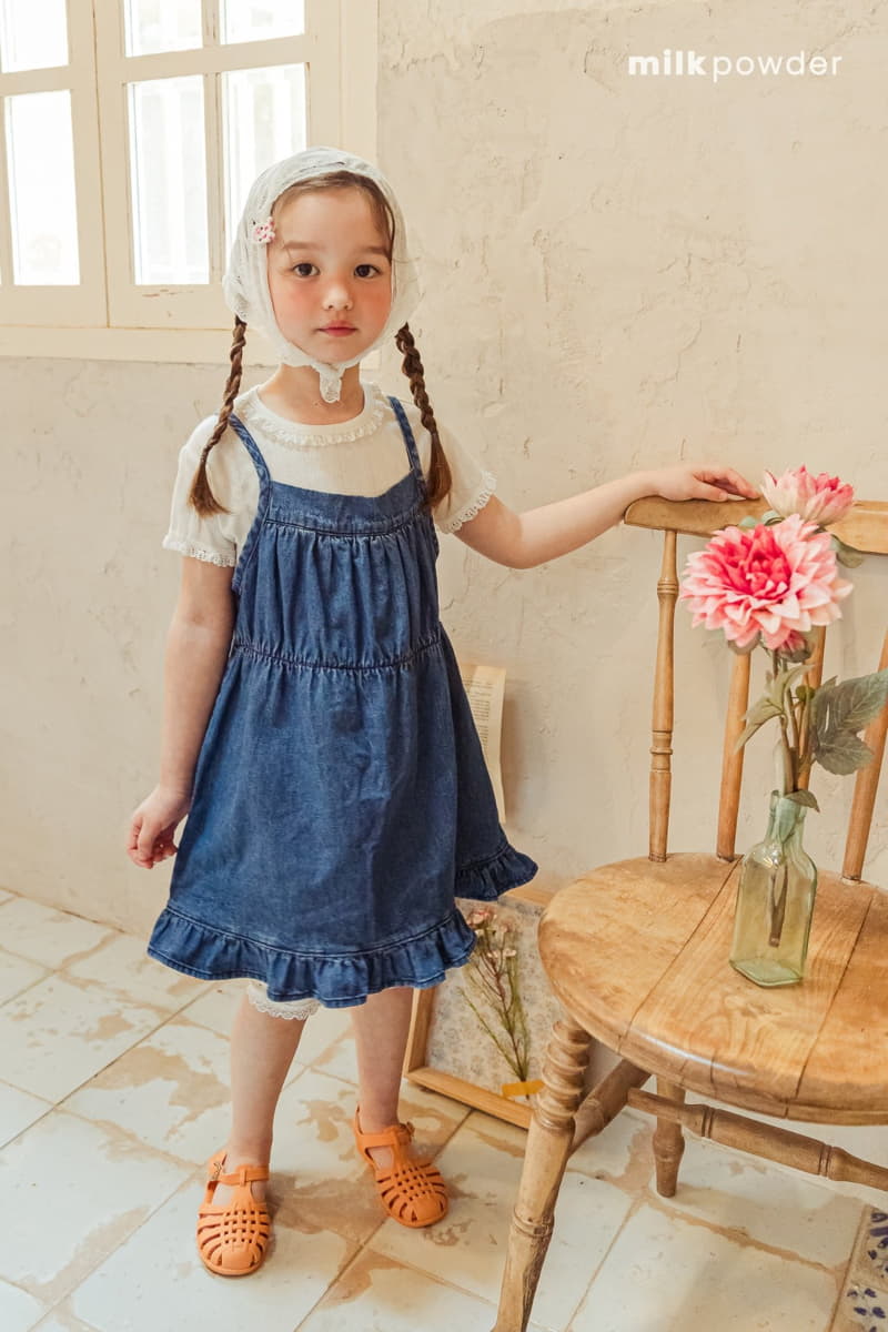 Milk Powder - Korean Children Fashion - #littlefashionista - Shirring Denom One-piece - 3