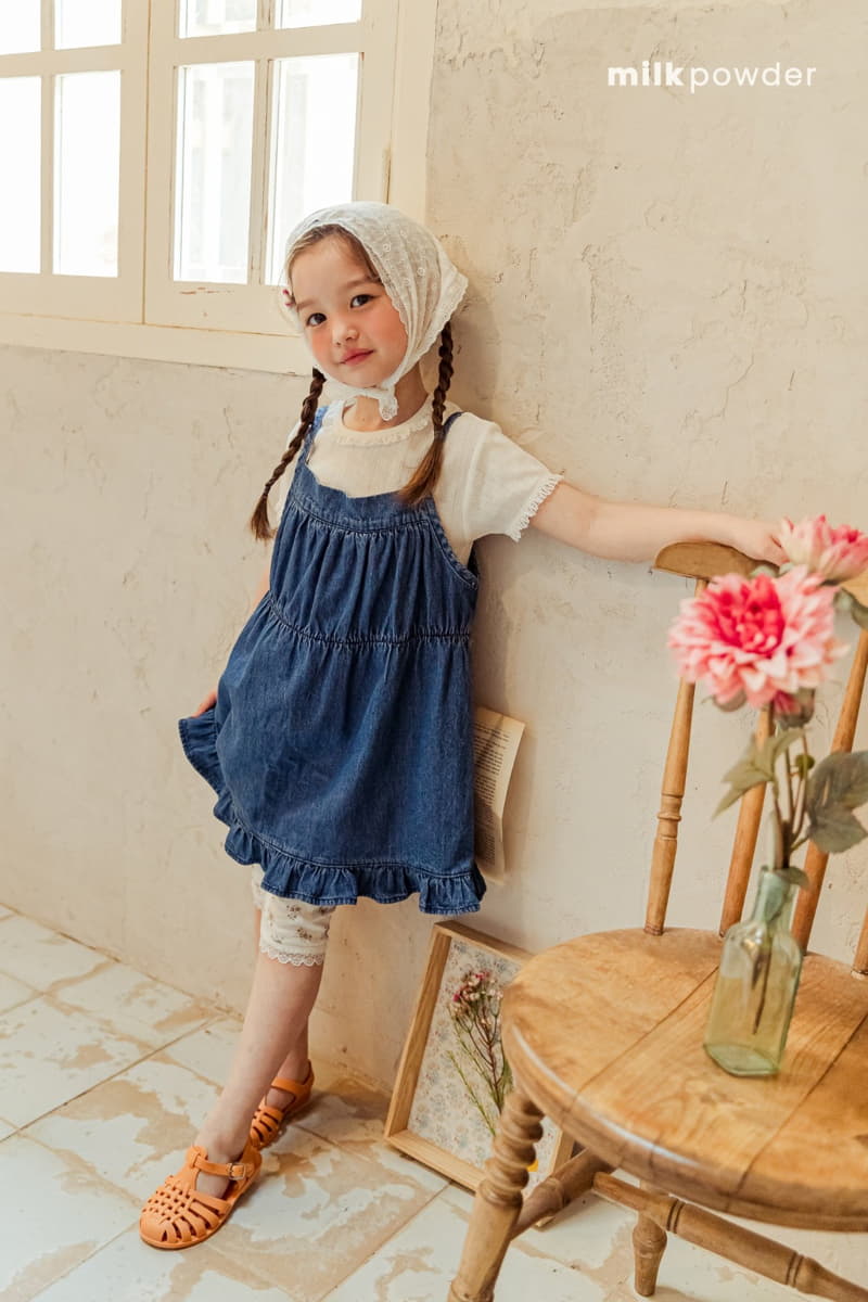 Milk Powder - Korean Children Fashion - #littlefashionista - Shirring Denom One-piece - 4