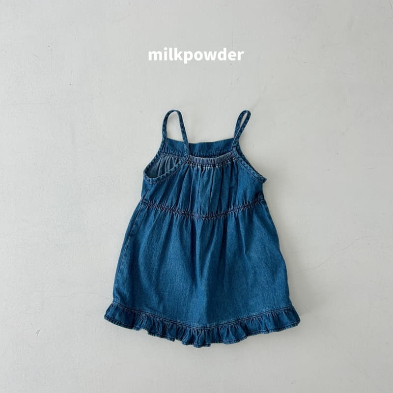 Milk Powder - Korean Children Fashion - #stylishchildhood - Shirring Denom One-piece - 9