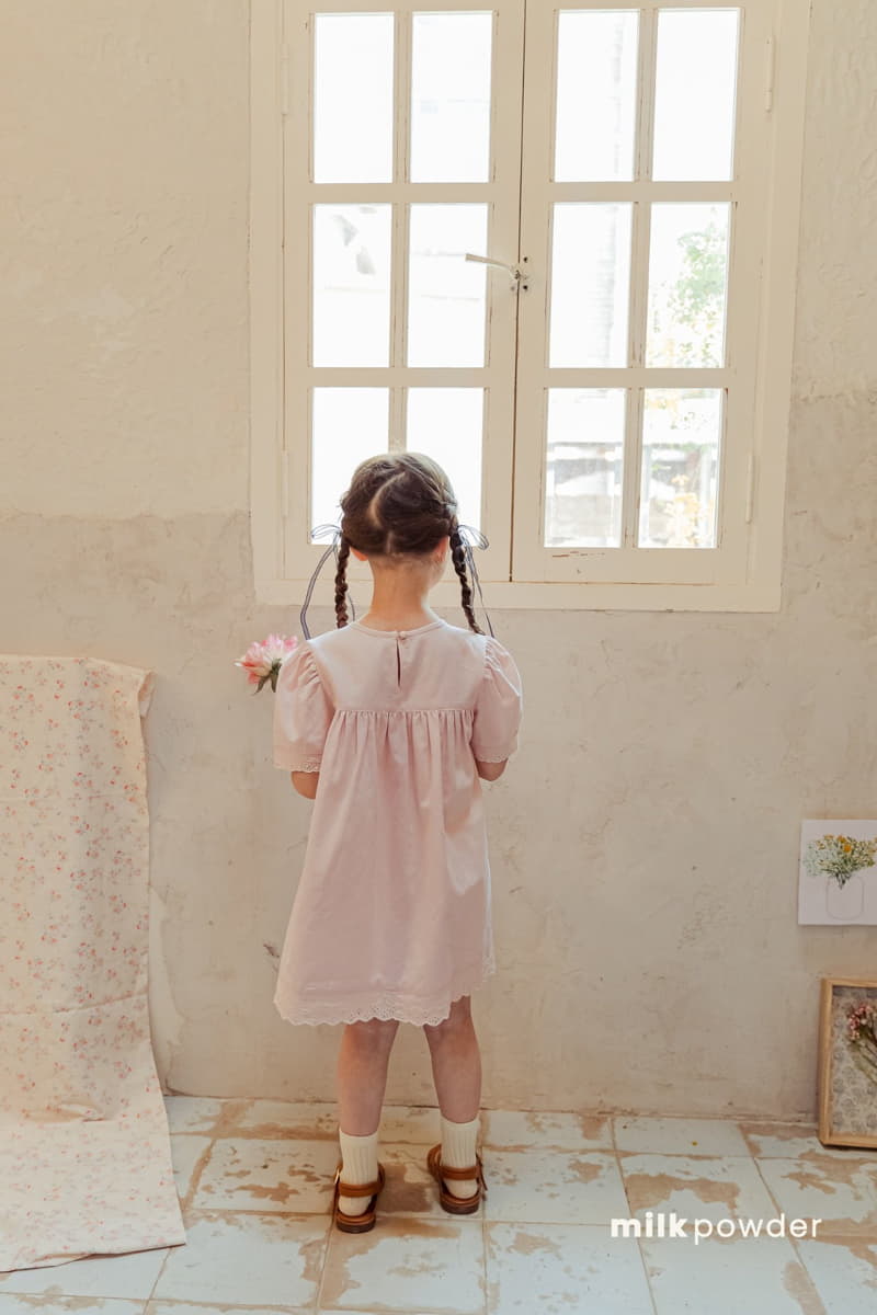 Milk Powder - Korean Children Fashion - #todddlerfashion - Lace One-piece - 8