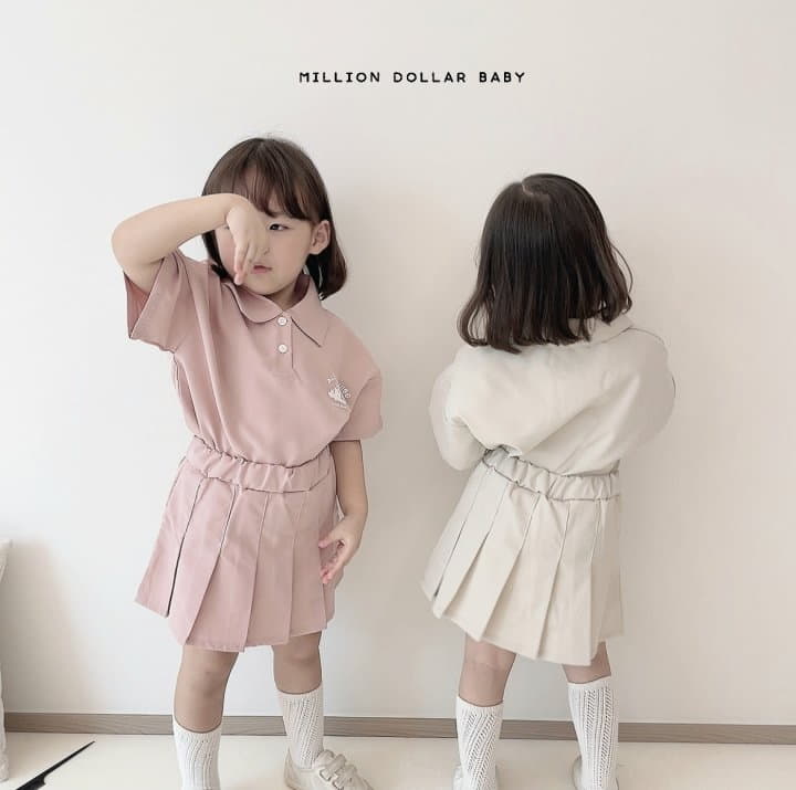 Million Dollar Baby - Korean Children Fashion - #Kfashion4kids - Cruise Collar Skirt Top Bottom Set - 3
