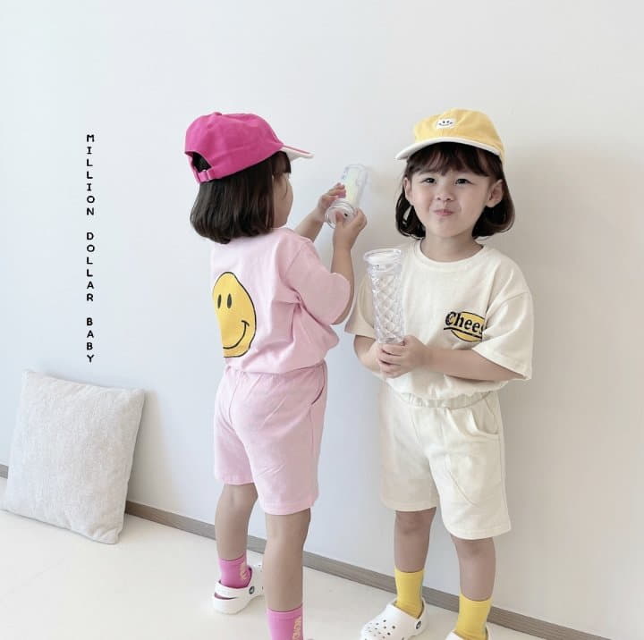 Million Dollar Baby - Korean Children Fashion - #childrensboutique - Cheese Smile Top Bottom Set