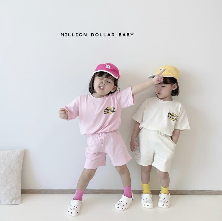 Million Dollar Baby - Korean Children Fashion - #designkidswear - Cheese Smile Top Bottom Set - 2