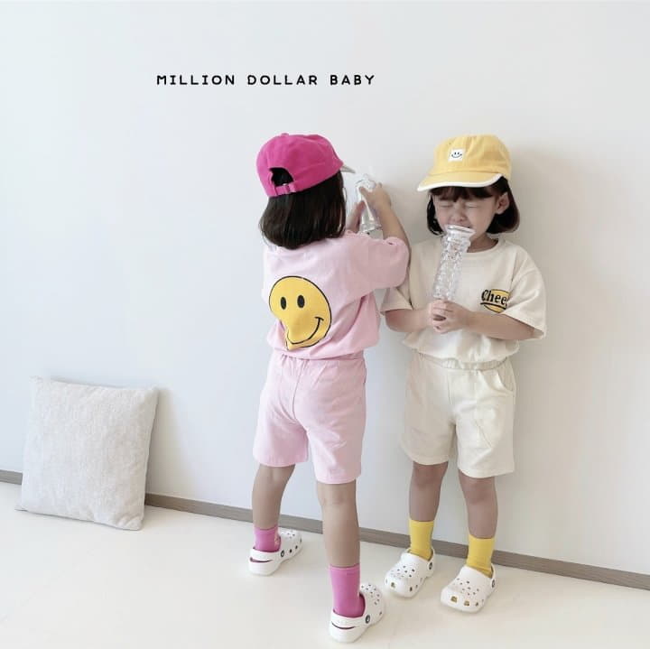 Million Dollar Baby - Korean Children Fashion - #discoveringself - Cheese Smile Top Bottom Set - 4