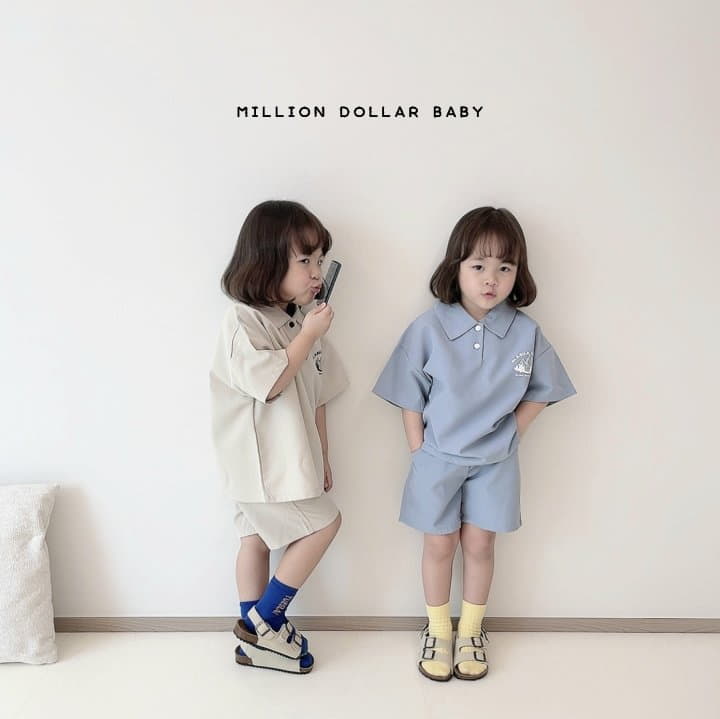 Million Dollar Baby - Korean Children Fashion - #fashionkids - Cruise Collar Pants Set - 2