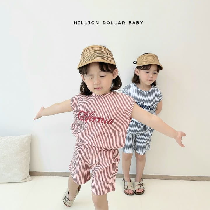 Million Dollar Baby - Korean Children Fashion - #fashionkids - Kelly Stripes Top Bottom Set - 4