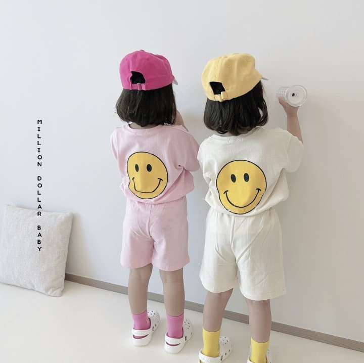 Million Dollar Baby - Korean Children Fashion - #kidsstore - Cheese Smile Top Bottom Set - 6