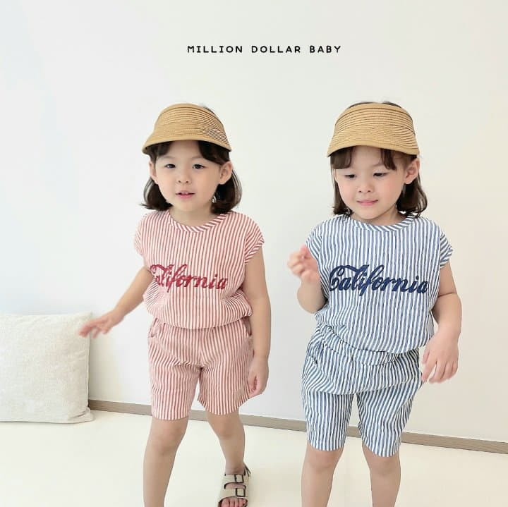 Million Dollar Baby - Korean Children Fashion - #kidzfashiontrend - Kelly Stripes Top Bottom Set - 6