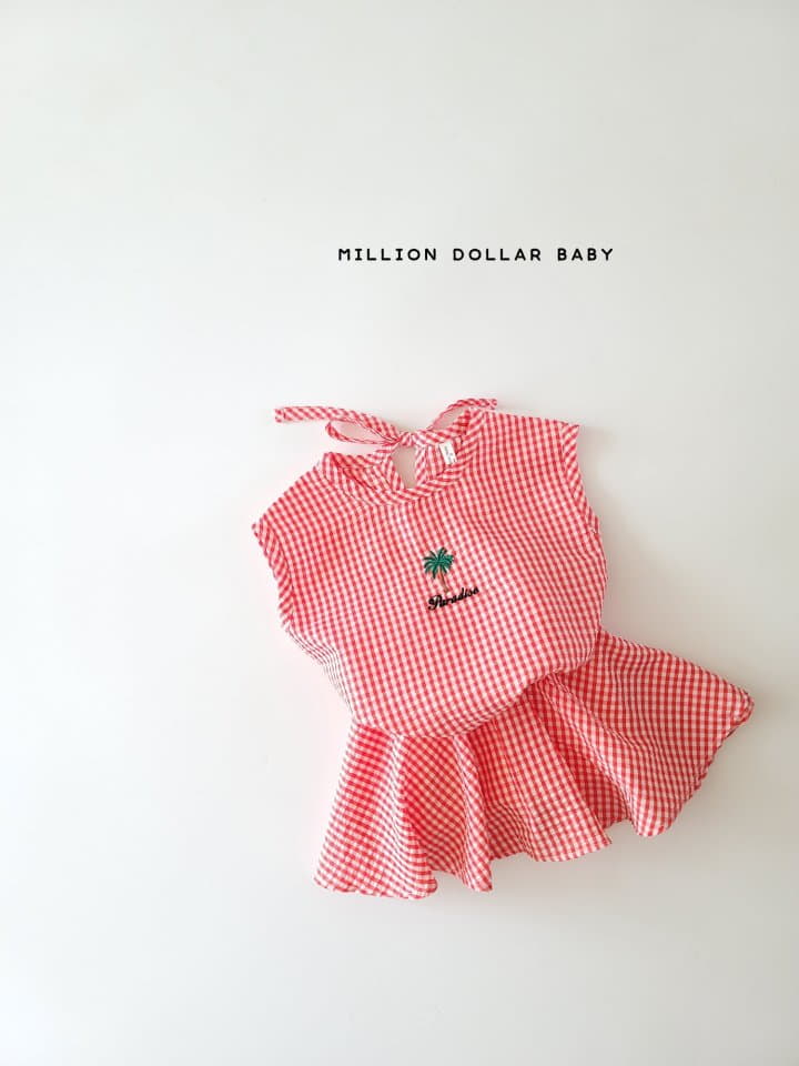 Million Dollar Baby - Korean Children Fashion - #kidsstore - Palm Tree Top Bottom Set - 4