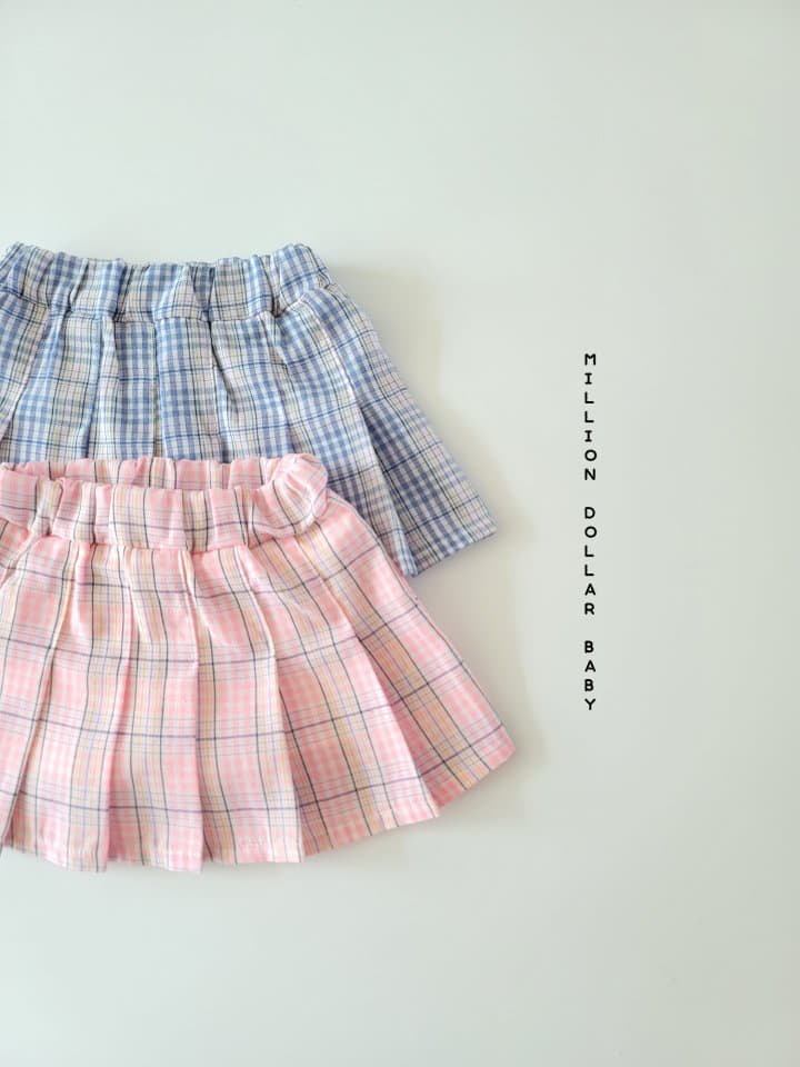Million Dollar Baby - Korean Children Fashion - #kidzfashiontrend - Pop Corn Check Skirt