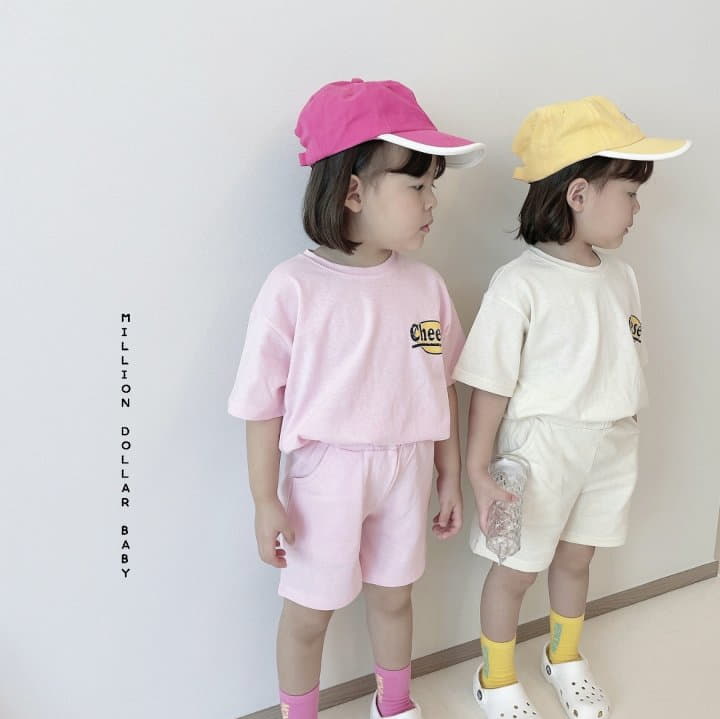 Million Dollar Baby - Korean Children Fashion - #littlefashionista - Cheese Smile Top Bottom Set - 9