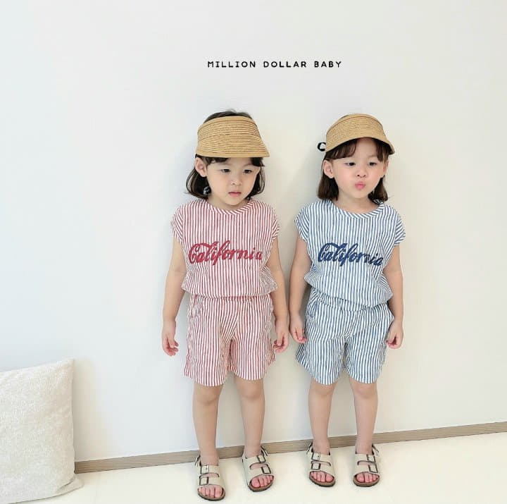 Million Dollar Baby - Korean Children Fashion - #littlefashionista - Kelly Stripes Top Bottom Set - 8