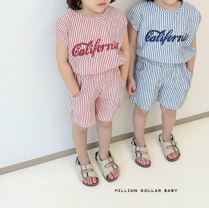 Million Dollar Baby - Korean Children Fashion - #magicofchildhood - Kelly Stripes Top Bottom Set - 9