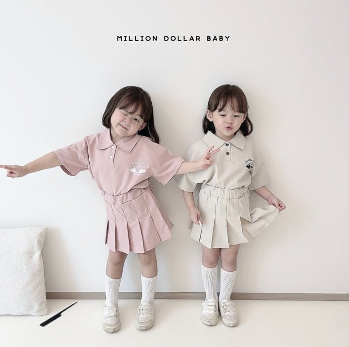 Million Dollar Baby - Korean Children Fashion - #magicofchildhood - Cruise Collar Skirt Top Bottom Set - 5