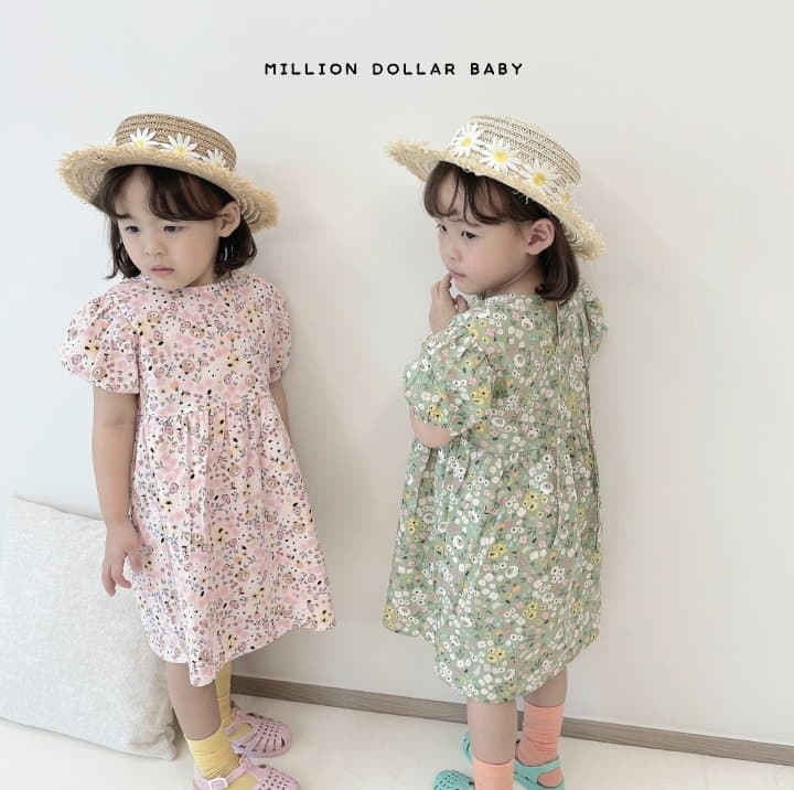Million Dollar Baby - Korean Children Fashion - #magicofchildhood - Flower Bear One-piece - 4