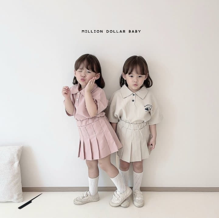 Million Dollar Baby - Korean Children Fashion - #todddlerfashion - Cruise Collar Skirt Top Bottom Set - 8