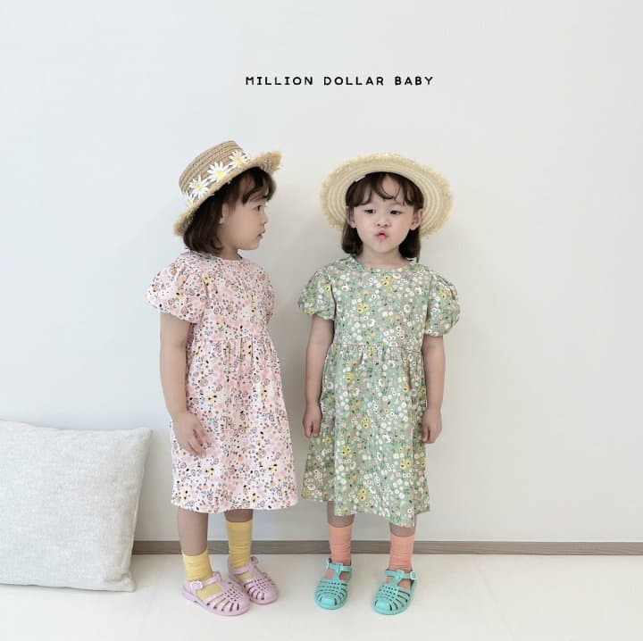 Million Dollar Baby - Korean Children Fashion - #todddlerfashion - Flower Bear One-piece - 6