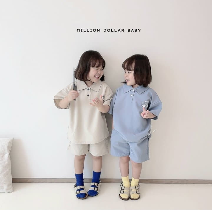 Million Dollar Baby - Korean Children Fashion - #toddlerclothing - Cruise Collar Pants Set - 12