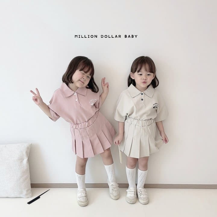 Million Dollar Baby - Korean Children Fashion - #toddlerclothing - Cruise Collar Skirt Top Bottom Set - 9