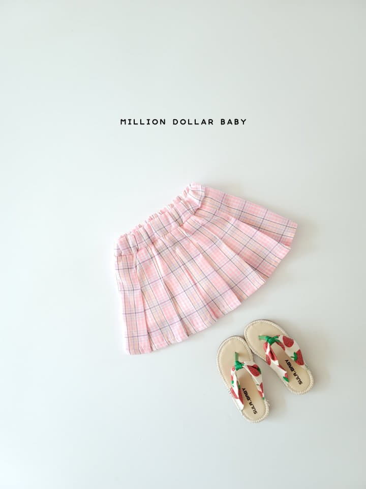 Million Dollar Baby - Korean Children Fashion - #toddlerclothing - Pop Corn Check Skirt - 8