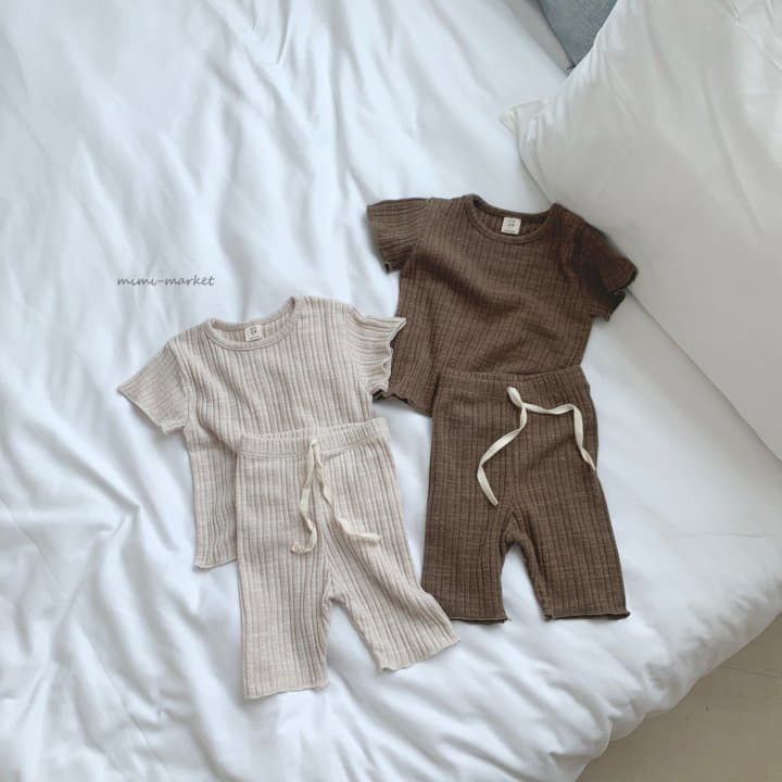 Mimi Market - Korean Baby Fashion - #babywear - Rib Top Bottom Set - 5