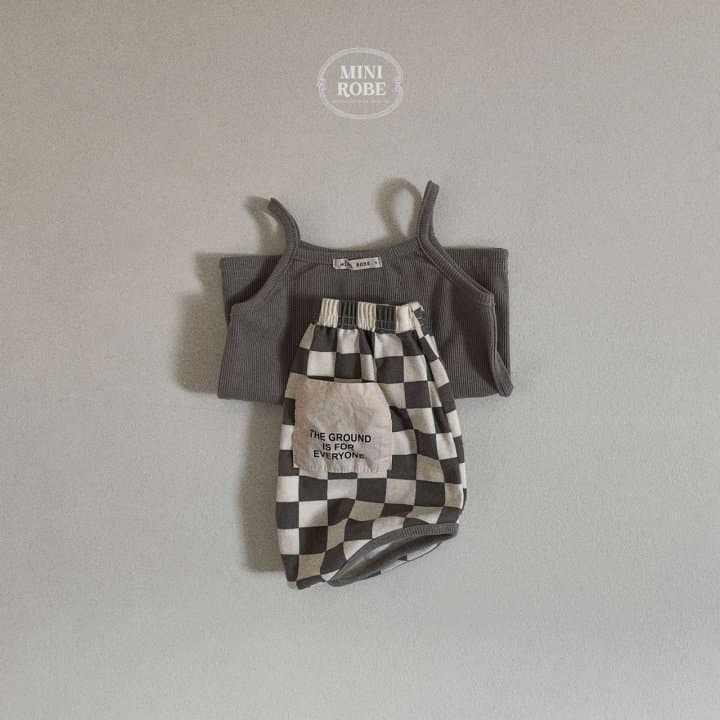Mini Robe - Korean Baby Fashion - #babyboutique - Checker Board Top Bottom Set - 8