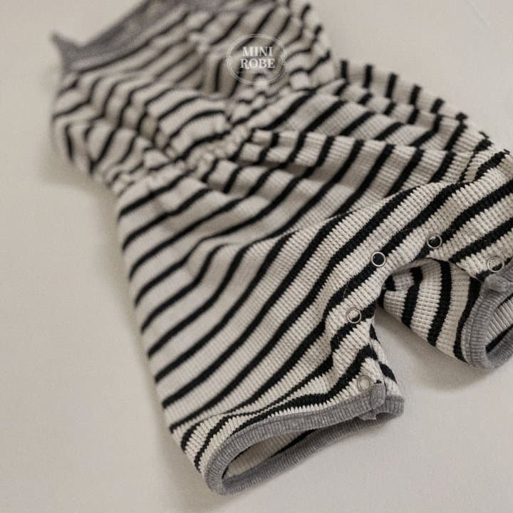 Mini Robe - Korean Baby Fashion - #babyboutique - Waffle Stripes Bodysuit - 10