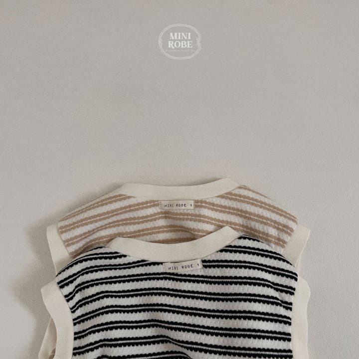 Mini Robe - Korean Baby Fashion - #babyboutique - Stripes Embo Vest - 7