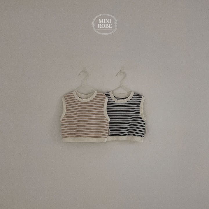 Mini Robe - Korean Baby Fashion - #babyfashion - Stripes Embo Vest - 10