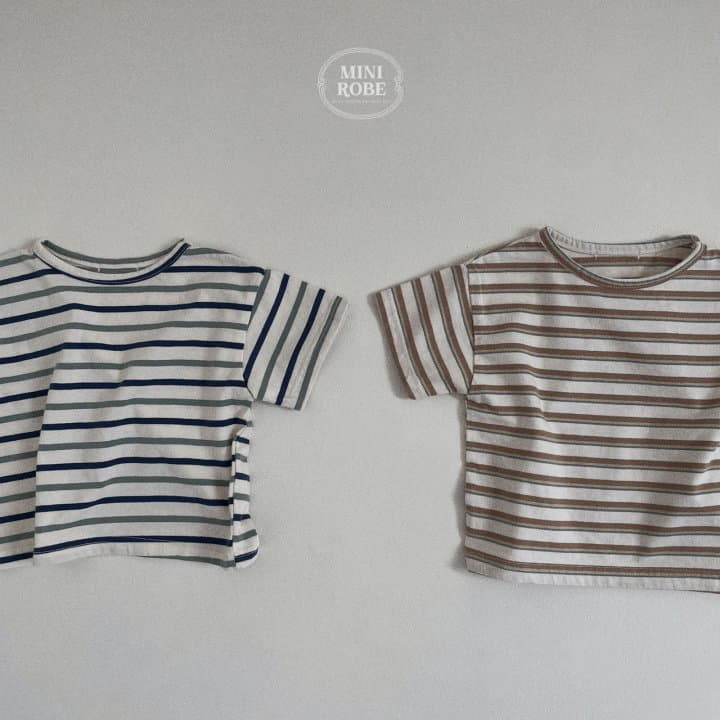 Mini Robe - Korean Baby Fashion - #babygirlfashion - Candy Stripes Tee - 4
