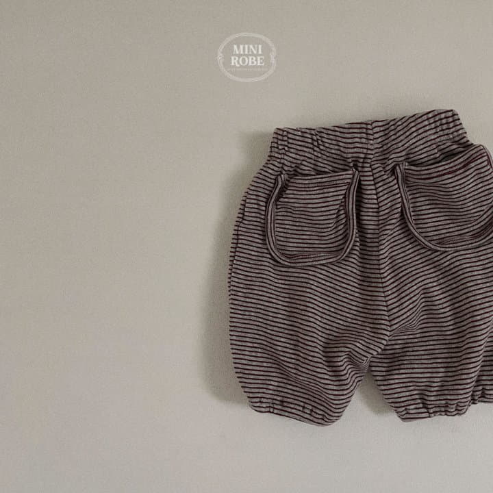 Mini Robe - Korean Baby Fashion - #babyoutfit - Pocket Stripes Pants - 3