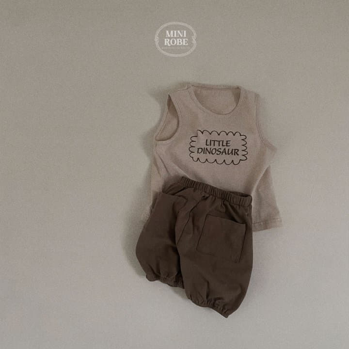 Mini Robe - Korean Baby Fashion - #babyoutfit - Dino Sleeveless - 8