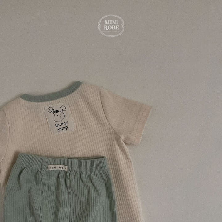 Mini Robe - Korean Baby Fashion - #babywear - Bunny Top Bottom Set - 7