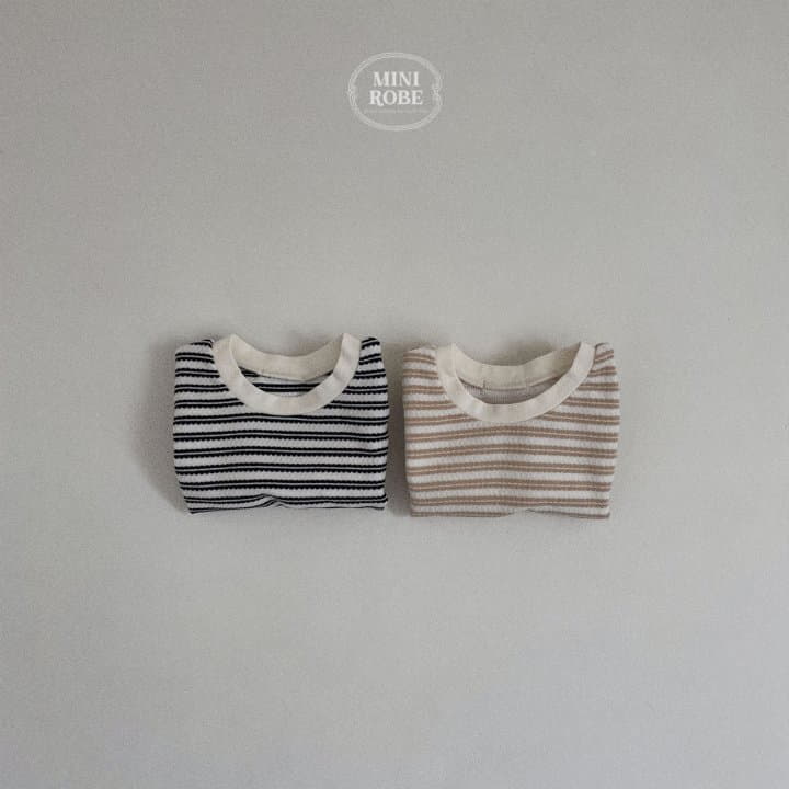 Mini Robe - Korean Baby Fashion - #babywear - Stripes Embo Vest - 4
