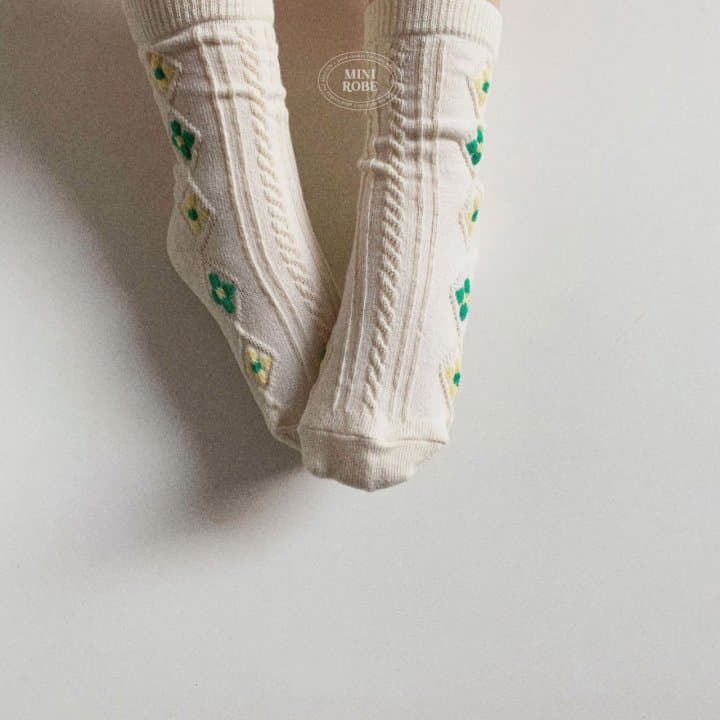 Mini Robe - Korean Baby Fashion - #onlinebabyshop - Flower Socks - 9