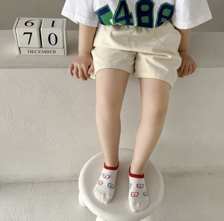 Miso - Korean Children Fashion - #kidsshorts - Bear Crayon Socks Set