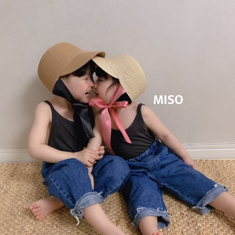 Miso - Korean Children Fashion - #kidsstore - Ribbon Straw Hat - 5