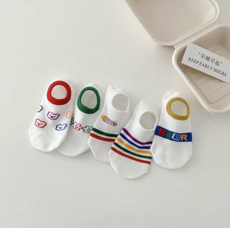 Miso - Korean Children Fashion - #kidzfashiontrend - Bear Crayon Socks Set - 3