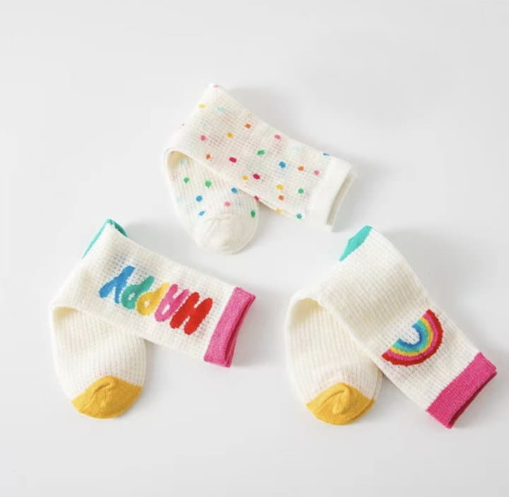 Miso - Korean Children Fashion - #littlefashionista - Rainbow Sot Socks Set - 2