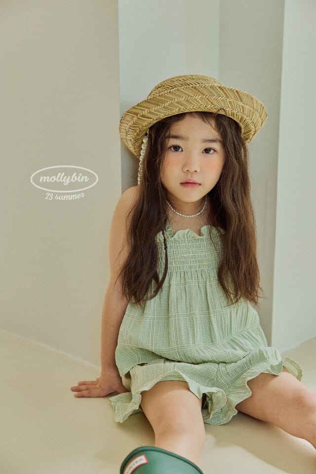Mollybin - Korean Children Fashion - #childrensboutique - Smocking Frill Top Bottom Set - 7