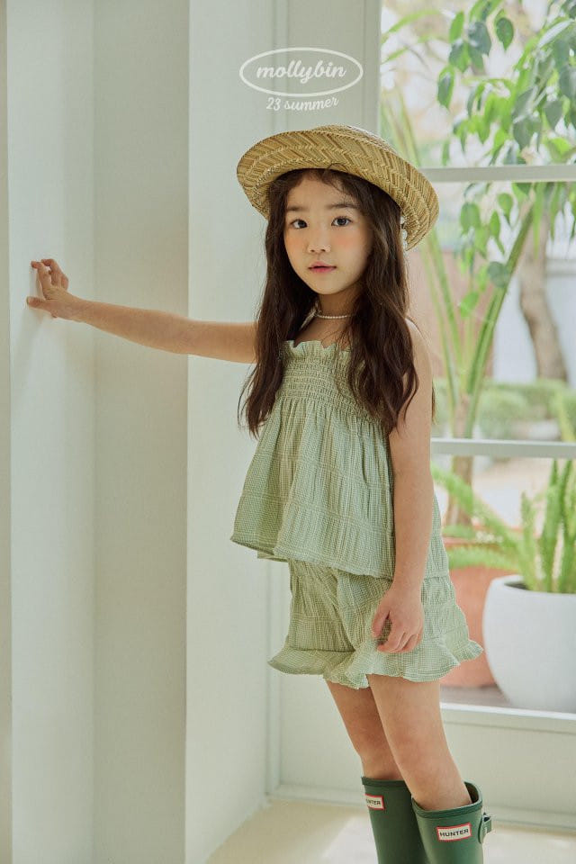 Mollybin - Korean Children Fashion - #designkidswear - Smocking Frill Top Bottom Set - 8