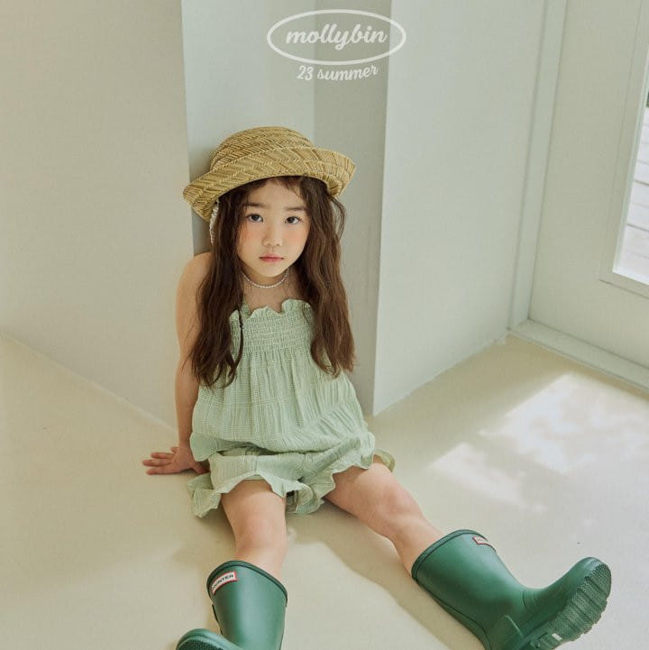 Mollybin - Korean Children Fashion - #minifashionista - Smocking Frill Top Bottom Set