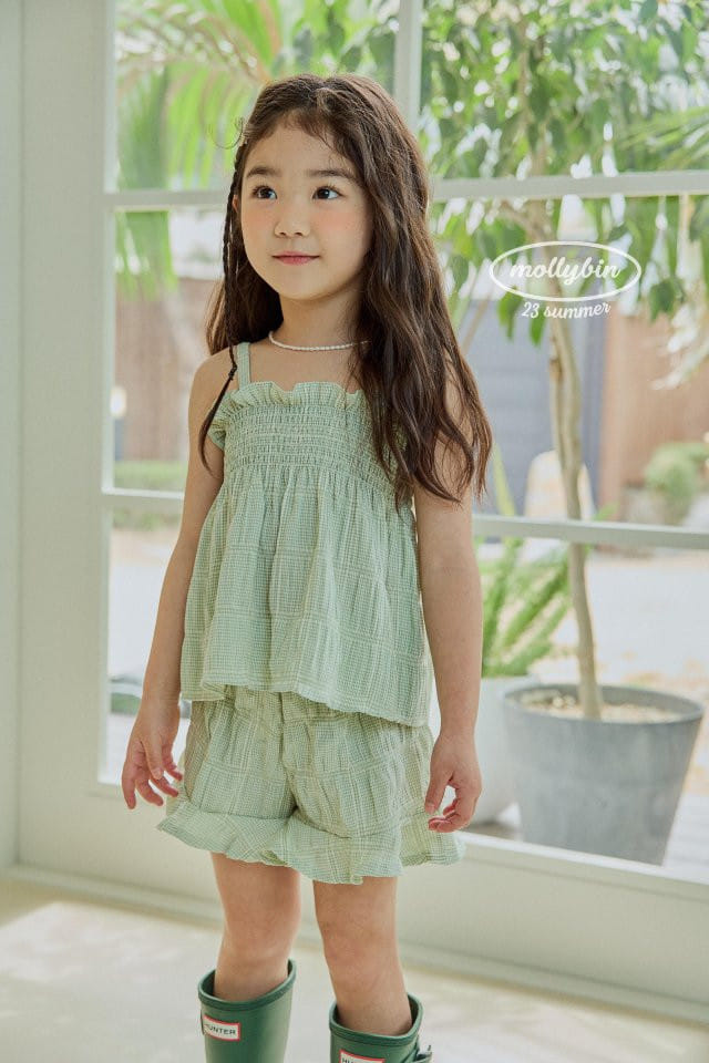 Mollybin - Korean Children Fashion - #stylishchildhood - Smocking Frill Top Bottom Set - 5