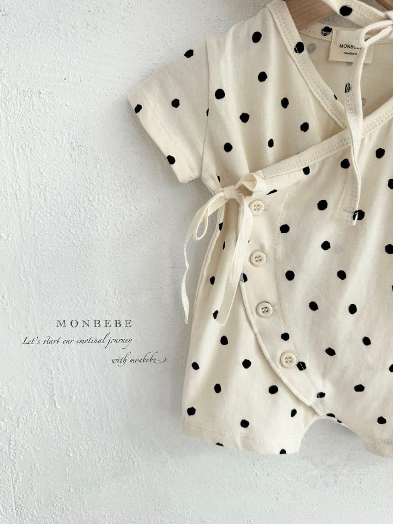 Monbebe - Korean Baby Fashion - #babyboutique - Yayoi Span Bodysuit with Bonnet - 4